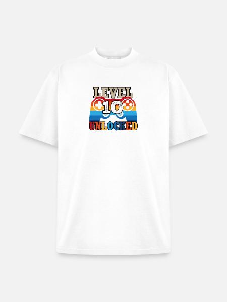 Level 10 Unlocked - Unisex Garment Dyed T-Shirt - white