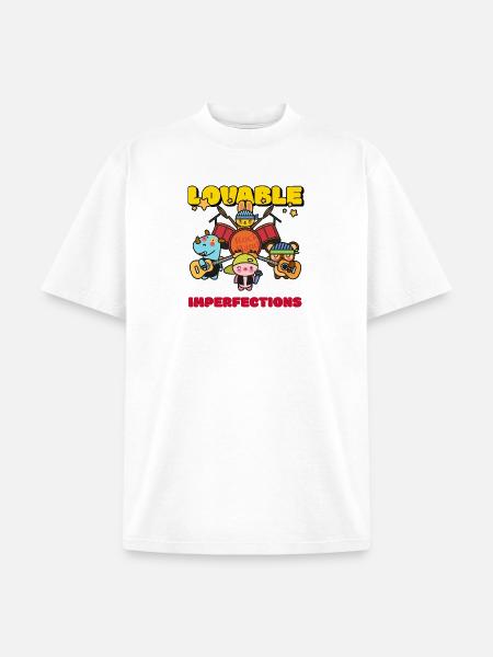 Lovable Imperfections Rock Band - Unisex Garment Dyed T-Shirt - white