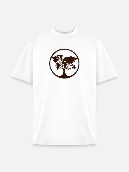 Circle Tree world map - Unisex Garment Dyed T-Shirt - white