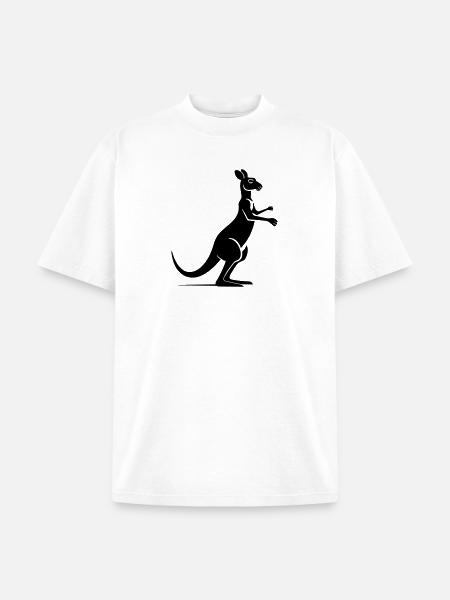 kangaroo - Unisex Garment Dyed T-Shirt - white
