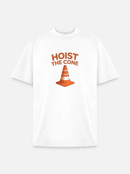 Hoist the Cone Graphic Tee - Unisex Garment Dyed T-Shirt - white
