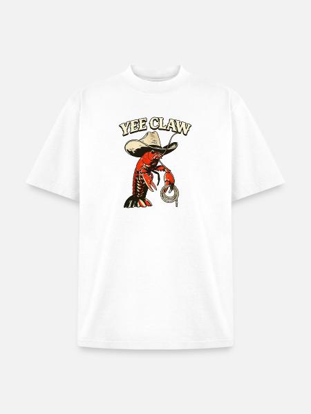 Yee Claw Lobster Cowboy - Unisex Garment Dyed T-Shirt - white