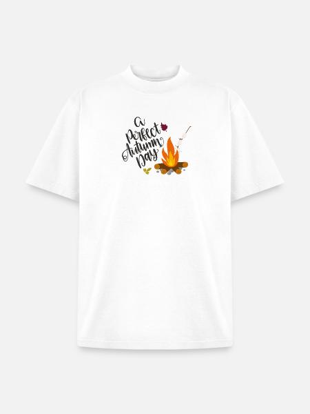 Autumn Campfire Cozy Day - Unisex Garment Dyed T-Shirt - white