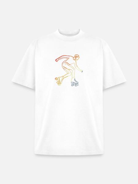 Roller Skater Sketch - Unisex Garment Dyed T-Shirt - white