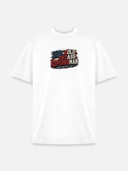 Bold Badass Superhuman Flag Art - Unisex Garment Dyed T-Shirt - white