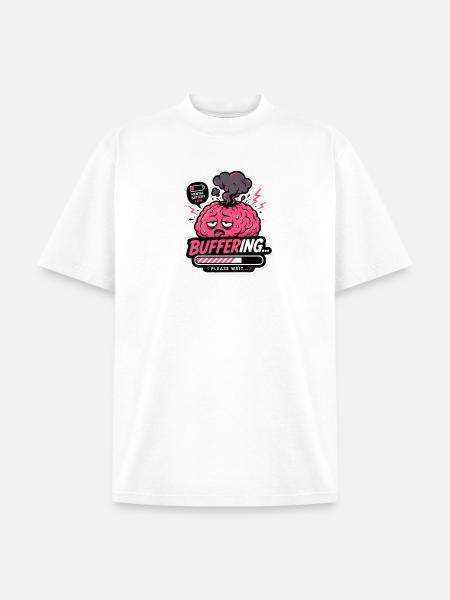 brain loading sticker - Unisex Garment Dyed T-Shirt - white