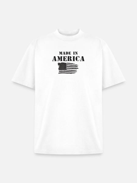 Made in America Flag - Unisex Garment Dyed T-Shirt - white
