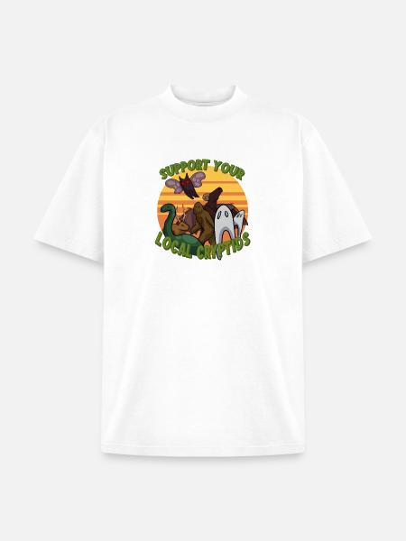 Support Your Local Cryptids - Unisex Garment Dyed T-Shirt - white