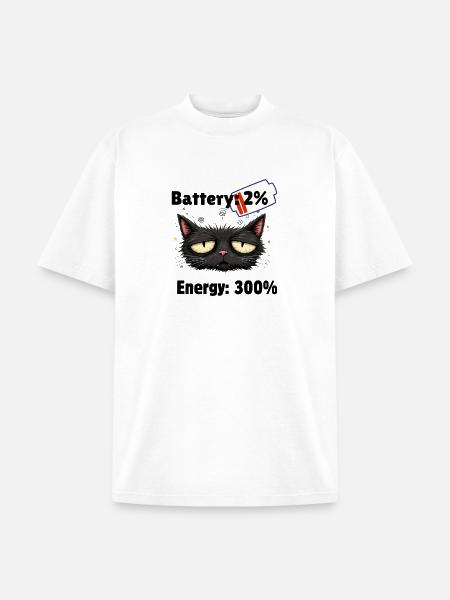 Battery 2% energyn300% - Unisex Garment Dyed T-Shirt - white