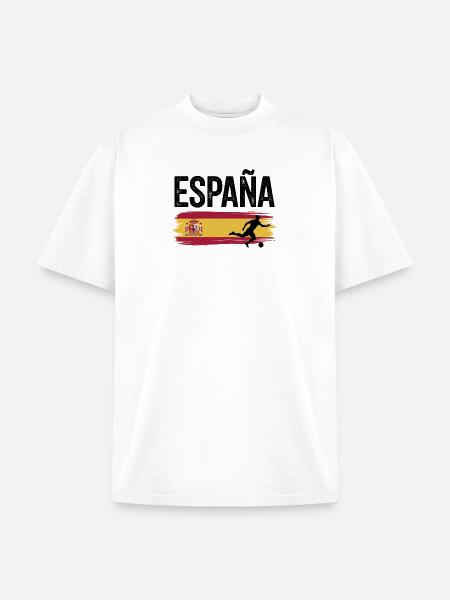 Spain Flag Soccer Splash - Unisex Garment Dyed T-Shirt - white