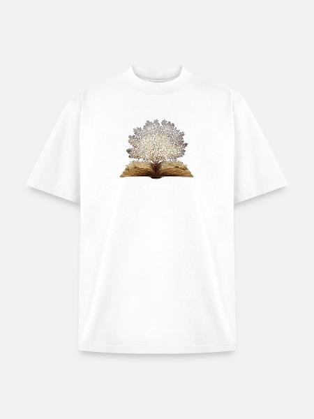 Golden book tree art - Unisex Garment Dyed T-Shirt - white