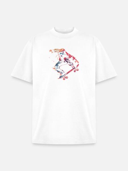 Skateboarder Comic Style - Unisex Garment Dyed T-Shirt - white