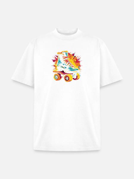 Roller Skates Splotch - Unisex Garment Dyed T-Shirt - white