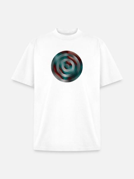 Spiral Teal Red Gradient Rings - Unisex Garment Dyed T-Shirt - white