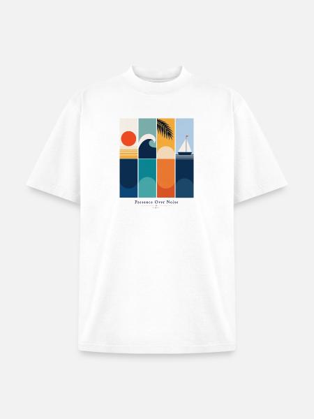 Presence Over Noise - Unisex Garment Dyed T-Shirt - white