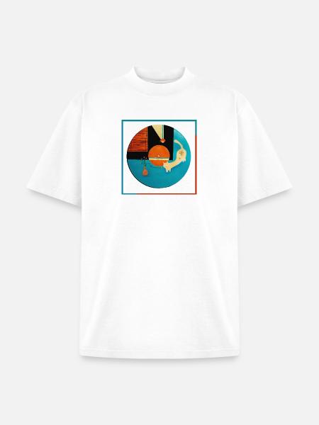 Abstract Cat Orbit Circle - Unisex Garment Dyed T-Shirt - white