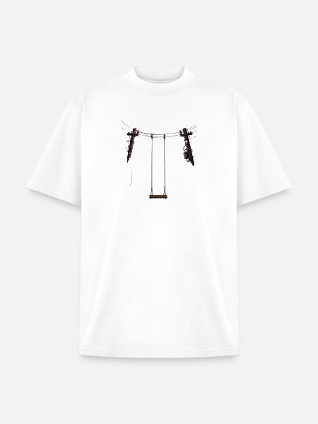 Rustic Swing Silhouette - Unisex Garment Dyed T-Shirt - white