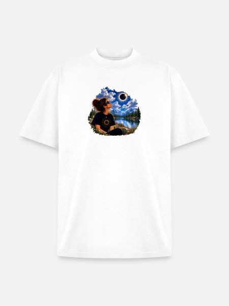 Solar Eclipse Nature Tee - Unisex Garment Dyed T-Shirt - white