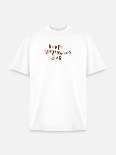 Valentine's Day Collage Letter Print - Unisex Garment Dyed T-Shirt - white