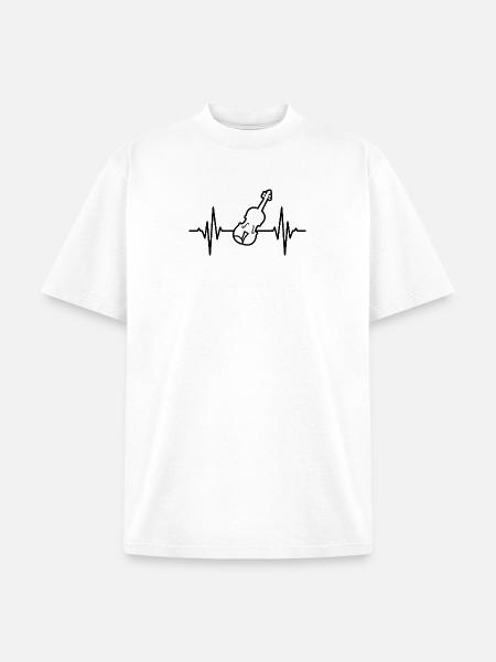 Violin ECG Heartline - Unisex Garment Dyed T-Shirt - white