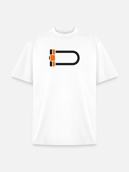 Bicycle U Lock Graphic - Unisex Garment Dyed T-Shirt - white