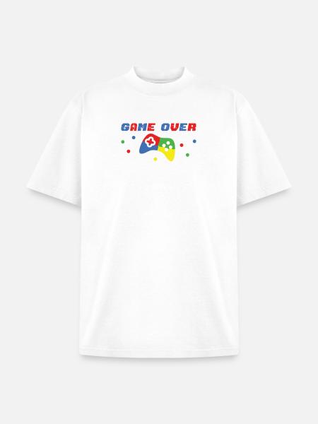 GAME_OVER - Unisex Garment Dyed T-Shirt - white