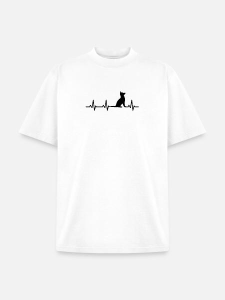 Dog ECG Heartline - Unisex Garment Dyed T-Shirt - white