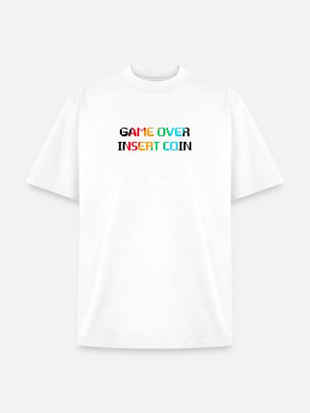 Game Over Insert Coin - Unisex Garment Dyed T-Shirt - white