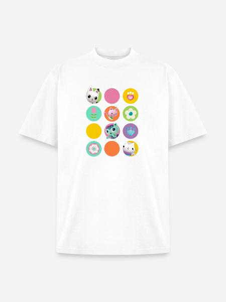 Gabbys Dollhouse Gabbys Friends & Colorful Symbols - Unisex Garment Dyed T-Shirt - white