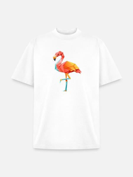 Flamingo Sunset - Unisex Garment Dyed T-Shirt - white