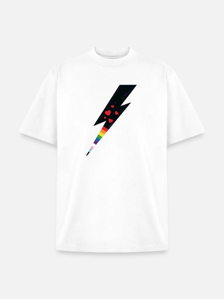 Pride Lightning - Unisex Garment Dyed T-Shirt - white