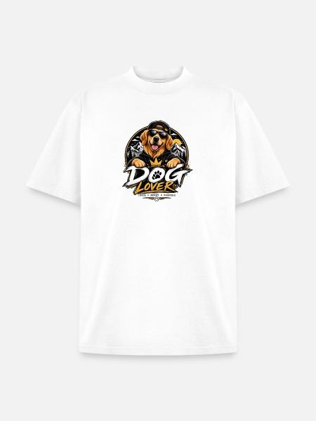 Royal Dog Love Graphic - Unisex Garment Dyed T-Shirt - white