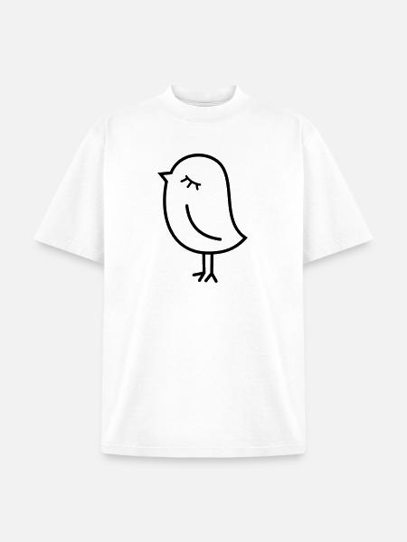 Cute Sparrow Chick – Tweeting Birdie - Unisex Garment Dyed T-Shirt - white