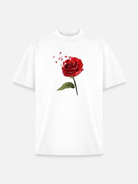 Low-Poly Rose Bloom Tee - Unisex Garment Dyed T-Shirt - white