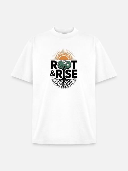Root & Rise: Sunburst Tree - Unisex Garment Dyed T-Shirt - white
