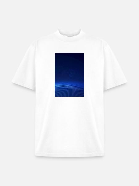 Blue Halftone Wave - Unisex Garment Dyed T-Shirt - white