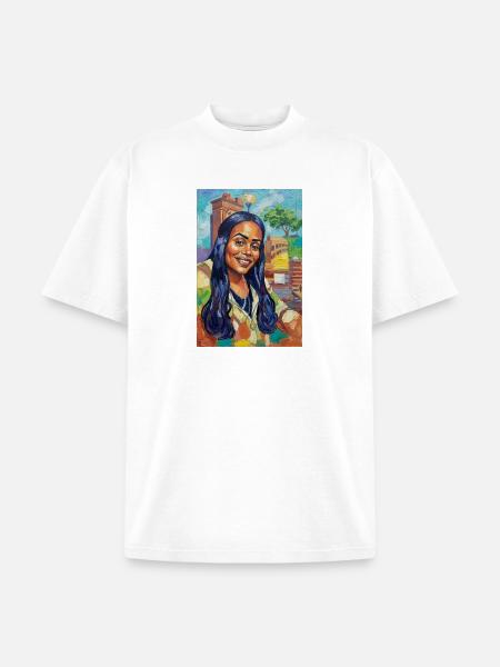 Bluehair City Portrait - Unisex Garment Dyed T-Shirt - white