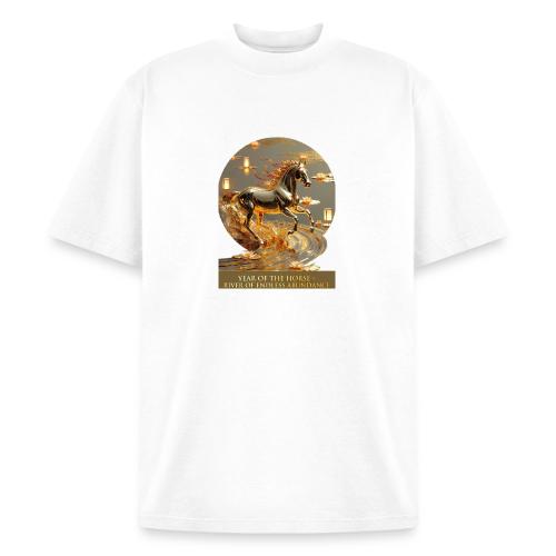 Year of the Horse Abundance T Shirt, Lunar NY Gift - Heavyweight Washed Unisex T-Shirt