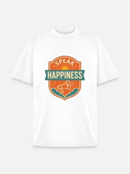 Speak Happiness - Unisex Garment Dyed T-Shirt - white