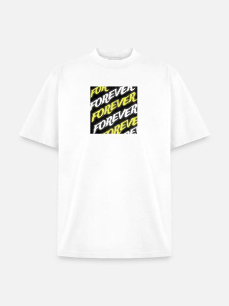 Forever Neon Text - Unisex Garment Dyed T-Shirt - white