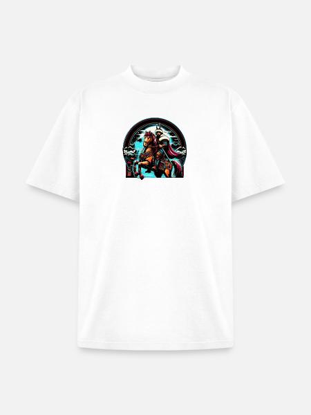 Warrior Horseman Art - Unisex Garment Dyed T-Shirt - white