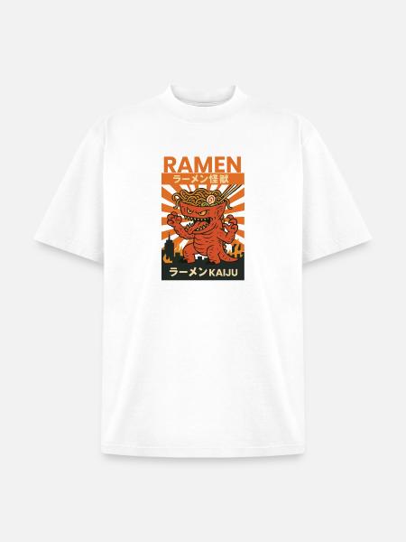 Ramen Kaiju Inferno - Unisex Garment Dyed T-Shirt - white
