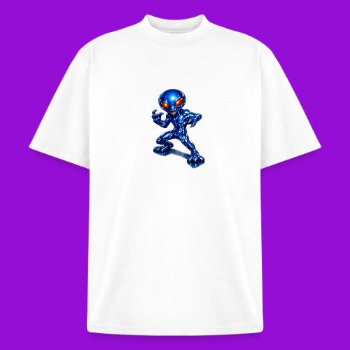 Angry Blue Alien - Heavyweight Washed Unisex T-Shirt