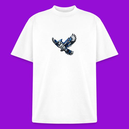 Silver Blue Jay in Flight - Heavyweight Washed Unisex T-Shirt