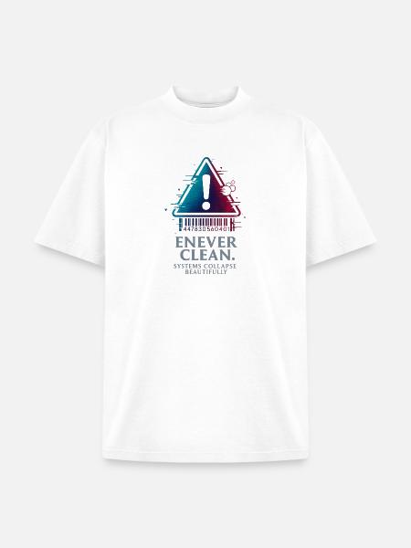 Warning Triangle Gradient - Unisex Garment Dyed T-Shirt - white