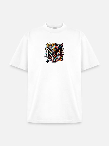 Abstract Geometric Tech Art - Unisex Garment Dyed T-Shirt - white