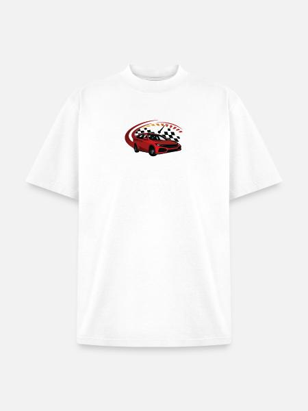 Crimson Racer Arc Car Design - Unisex Garment Dyed T-Shirt - white