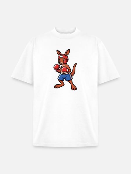 boxing kangaroo Australia - Unisex Garment Dyed T-Shirt - white