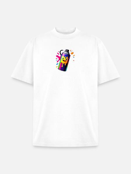 Rainbow Spray Paint Mascot - Unisex Garment Dyed T-Shirt - white