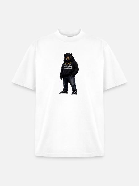 Midnight Bear Hoodie Pun - Unisex Garment Dyed T-Shirt - white
